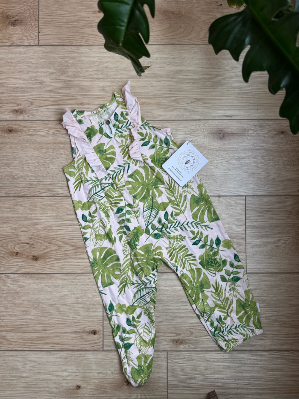 burts bees baby girls botanical plant one piece outfit size 12 months